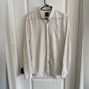 Civil Society Men's White Speckled Button Down Shirt